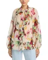 Kobi Halperin Galen Floral Print Blouse In Ecru Multi