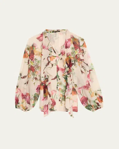 KOBI HALPERIN GALEN FLORAL-PRINT RUFFLE BLOUSE