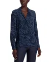 Kobi Halperin Gavin Cat Print Blouse In Blue