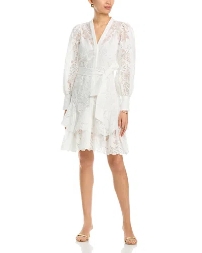 Kobi Halperin Gillian Floral Lace Shirtdress In White