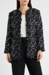 Kobi Halperin Gleb Fringe-trim Woven Jacket In Black