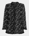 Kobi Halperin Gleb Fringe-trim Woven Jacket In Black