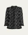 Kobi Halperin Gleb Fringe-trim Woven Jacket In Black