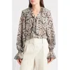 Kobi Halperin Eliza Batik Print Ruffle Top In Neutral