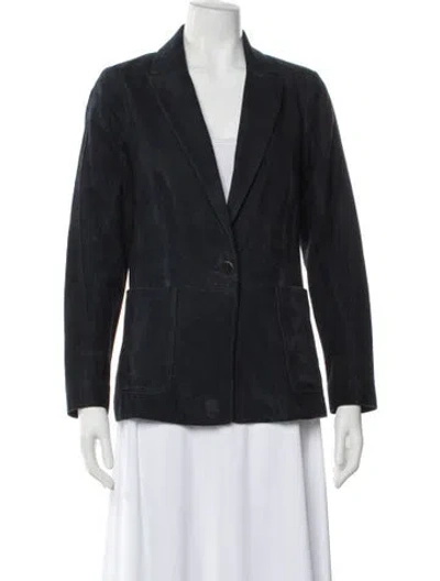 Pre-owned Kobi Halperin Goat Leather Blazer In Black