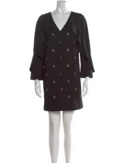 Pre-owned Kobi Halperin Graphic Print Mini Dress In Black
