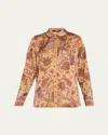 Kobi Halperin Hallow Floral Button-down Shirt In Brown