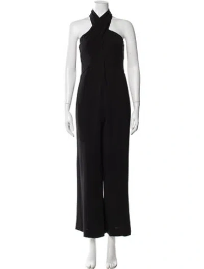 Pre-owned Kobi Halperin Halterneck Jumpsuit In Black