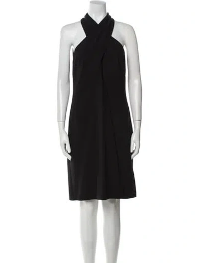Pre-owned Kobi Halperin Halterneck Knee-length Dress In Black