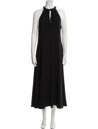 Pre-owned Kobi Halperin Halterneck Long Dress In Black