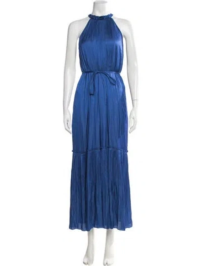 Pre-owned Kobi Halperin Halterneck Long Dress In Blue