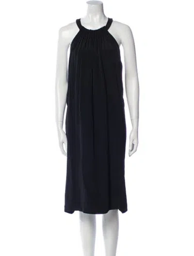 Pre-owned Kobi Halperin Halterneck Midi Length Dress In Blue
