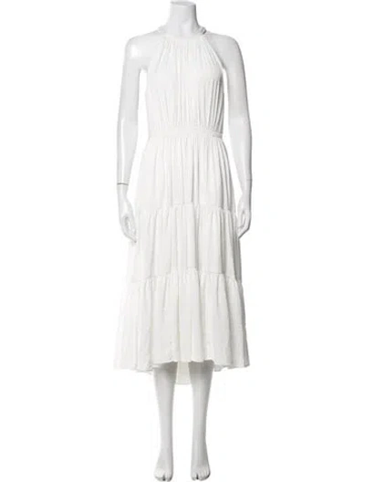 Pre-owned Kobi Halperin Halterneck Midi Length Dress In White