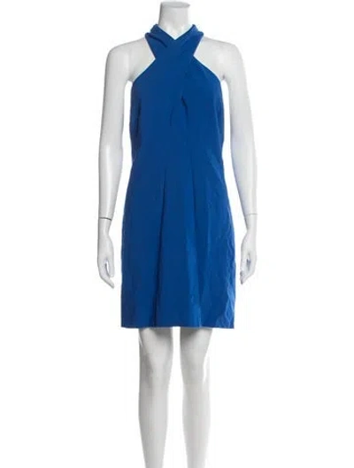 Pre-owned Kobi Halperin Halterneck Mini Dress In Blue