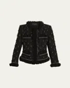Kobi Halperin Hana Beaded Fringe-trim Tweed Jacket In Black