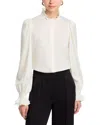 Kobi Halperin Harley Silk Blend Ruffle Blouse In White