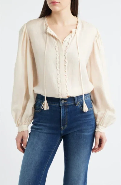 Kobi Halperin Harlow Balloon Sleeve Top In Neutral