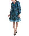 Kobi Halperin Harmony Pleated Floral-print Midi Dress In Blue