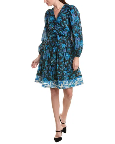 Kobi Halperin Harmony Pleated Floral-print Midi Dress In Blue