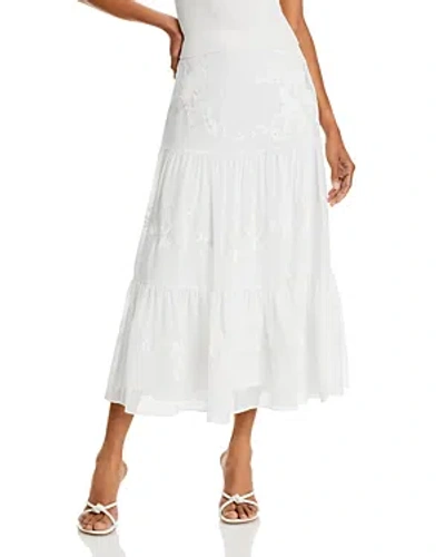 Kobi Halperin Harper Embroidered Tiered Skirt In White