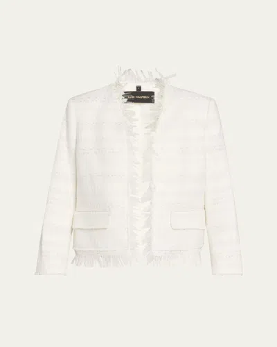 Kobi Halperin Harper Fringe-trim Tweed Jacket In White