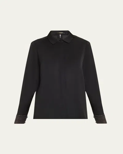 Kobi Halperin Havana Chain-trim Silk Blouse In Black