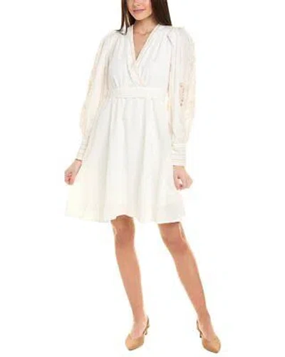 Pre-owned Kobi Halperin Hazel Linen-blend A-line Dress Women's In White