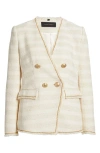 Kobi Halperin Hesper Metallic Trim Tweed Jacket In Beige