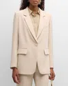 Kobi Halperin Holland Single-button Stretch Silk Jacket In Ivory
