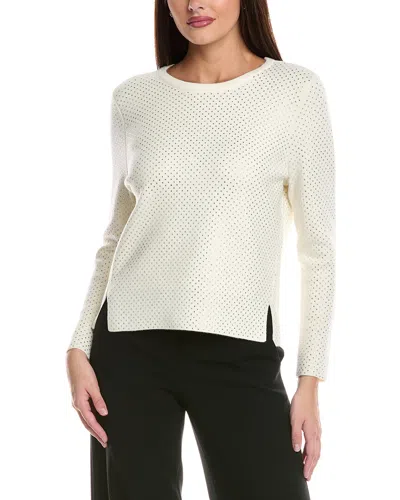 Kobi Halperin Holli Rhinestone Wool-blend Sweater In White