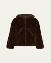 Kobi Halperin Ilyssa Hooded Faux Fur Jacket In Brown