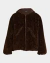 Kobi Halperin Ilyssa Hooded Faux Fur Jacket In Brown