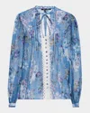 Kobi Halperin Ingrid Pintuck Floral-print Blouse