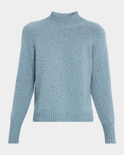 Kobi Halperin Isabel Speckled Mock-neck Sweater In Blue