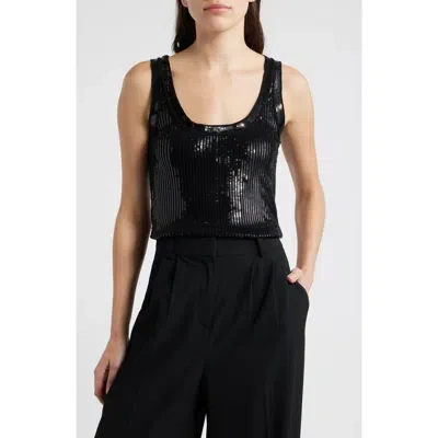 Kobi Halperin Isla Sequin Wool Tank Sweater In Black