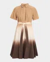 Kobi Halperin Jana Ombre Tie-waist Shirtdress In Dark Blue Multi
