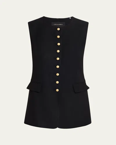 Kobi Halperin Jay Button-down Crewneck Vest In Black