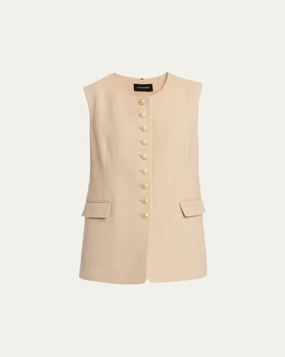 Kobi Halperin Jay Button-down Crewneck Vest In Neutral