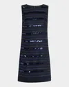 Kobi Halperin Jenae Sleeveless Beaded Linen Mini Dress In Navy