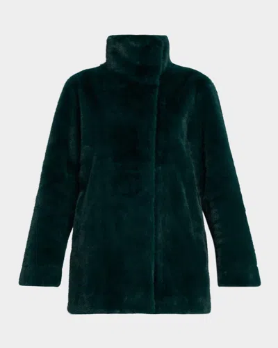 Kobi Halperin Jenny Stand-collar Faux Fur Coat In Green
