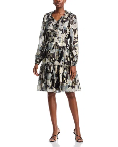 KOBI HALPERIN JENSON METALLIC SILK DRESS