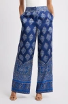 Kobi Halperin Josie Print Wide Leg Pants In Blue