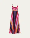 Kobi Halperin Jules Maxi Cocktail Dress In Scarlet Multi