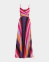 Kobi Halperin Jules Maxi Cocktail Dress In Scarlet Multi