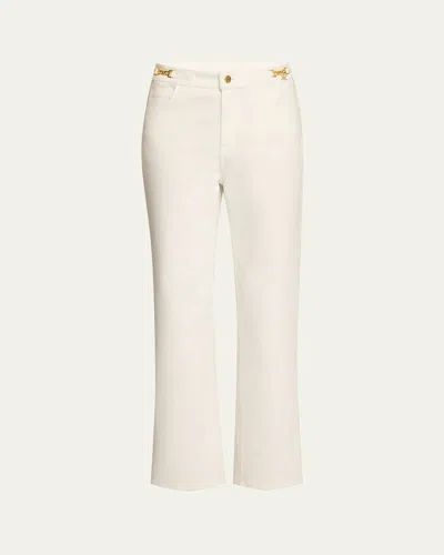 Kobi Halperin June Cropped Chain-embellished Pants In White