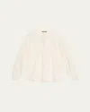 Kobi Halperin Bali Raglan-sleeve Ruffle Blouse In White