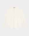 Kobi Halperin Juni Pintuck Lace-inset Blouse In White