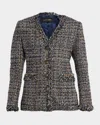 Kobi Halperin Keden Fringe-trim Tweed Jacket In Multi