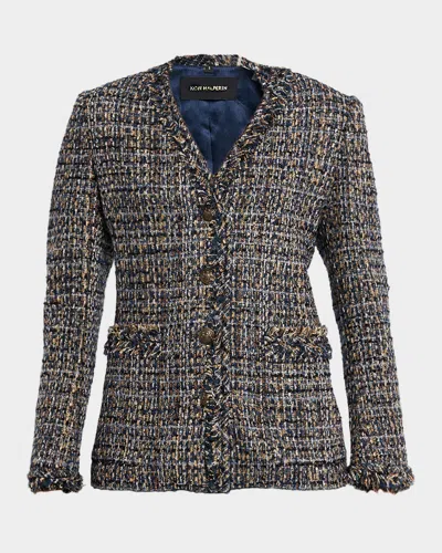 Kobi Halperin Keden Fringe-trim Tweed Jacket In Multi