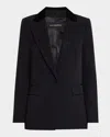Kobi Halperin Kenny Single-button Rhinestone Twill Jacket In Black